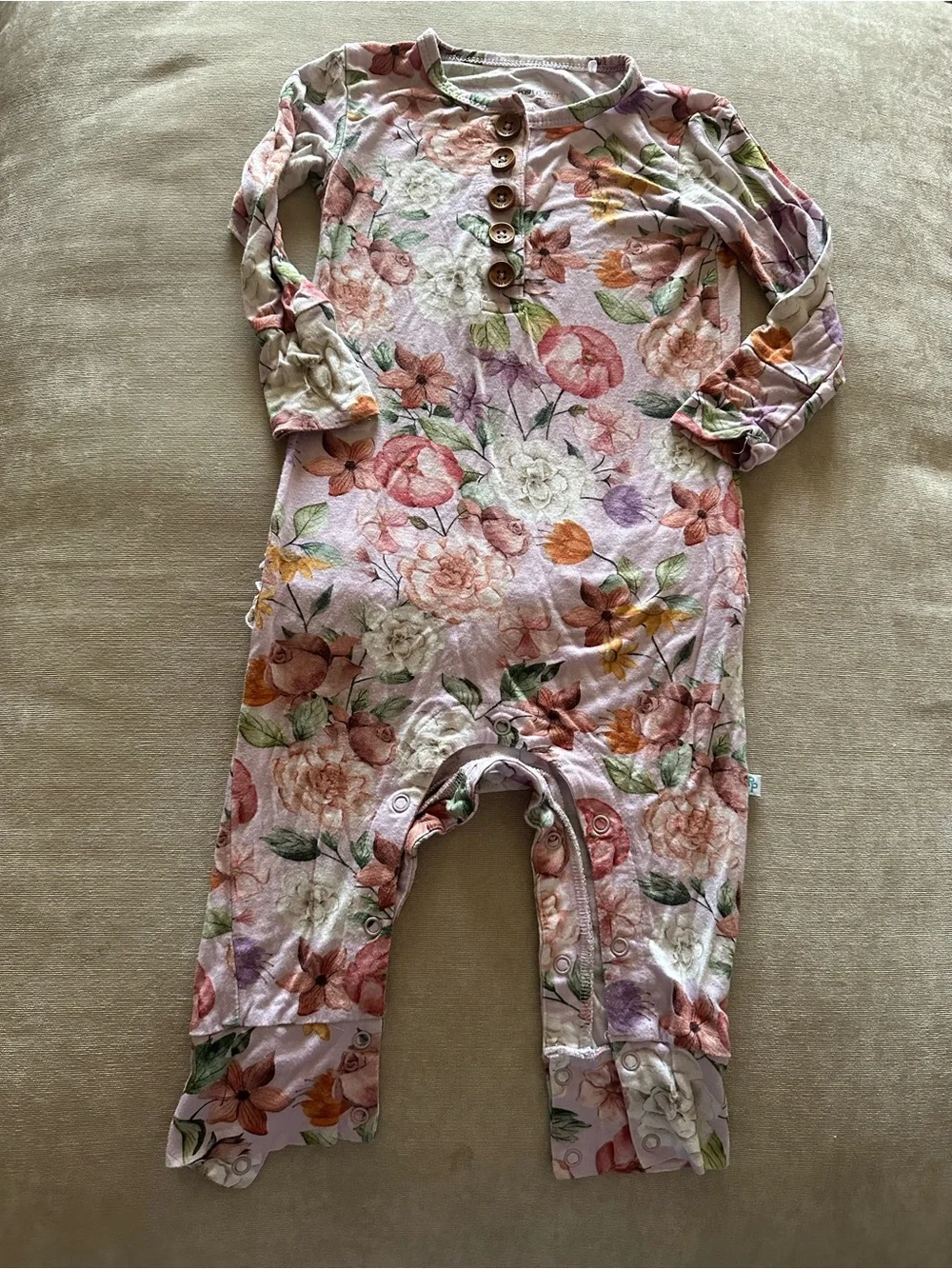 Posh Peanut Floral Print Pink One-Piece Romper